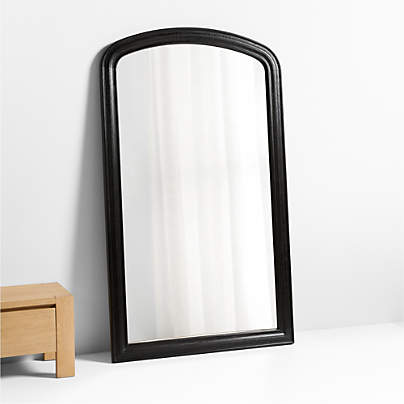 Kensington Black Oak Wood Floor Mirror 79"x47"