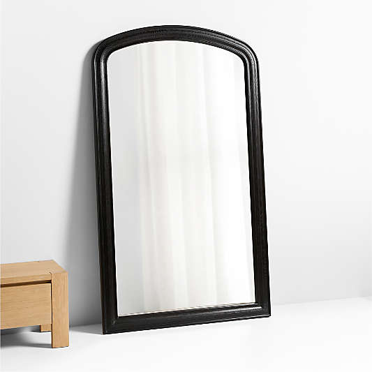 Kensington Black Oak Wood Floor Mirror 79"x47"