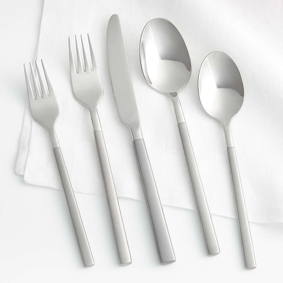 Modern Textured Handle Silverware Set