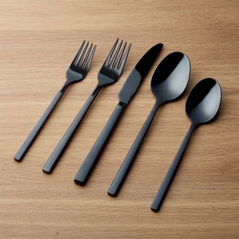 Modern Matte Black Flatware for Weddings & Events - GREYSTONE TABLE