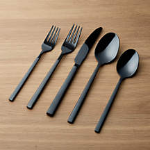 Kenton Matte Black 20-Piece Flatware Set + Reviews | Crate & Barrel