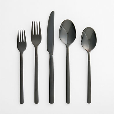 View Kenton Matte Black 5-Piece Place Setting details