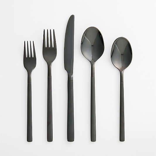 Kenton Matte Black 5-Piece Place Setting