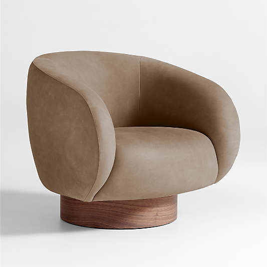 Kessler Leather Swivel Accent Chair