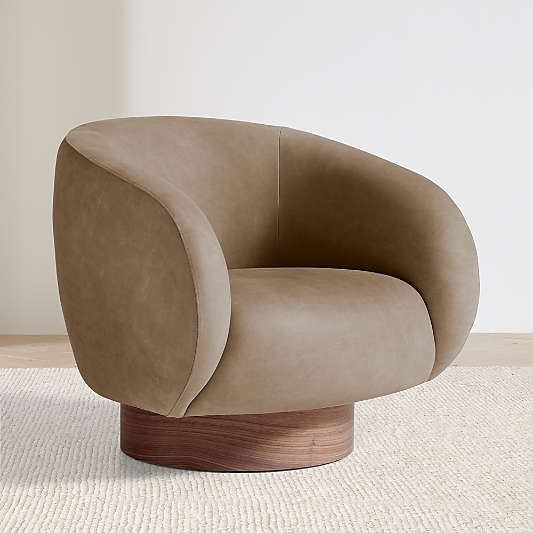 Kessler Leather Swivel Accent Chair
