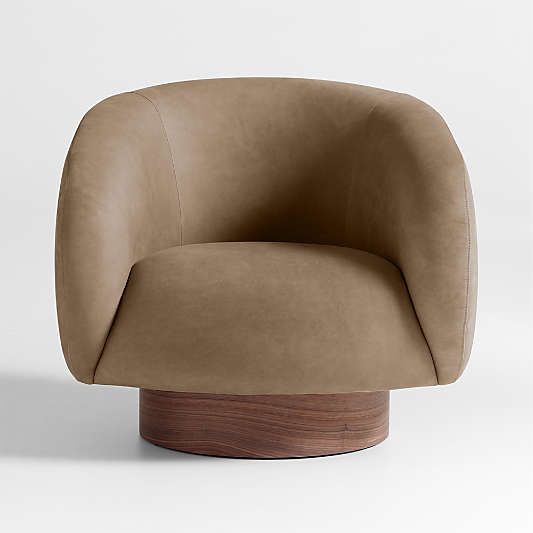 Kessler Leather Swivel Accent Chair