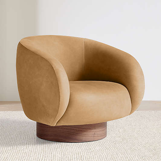 Kessler Leather Swivel Accent Chair