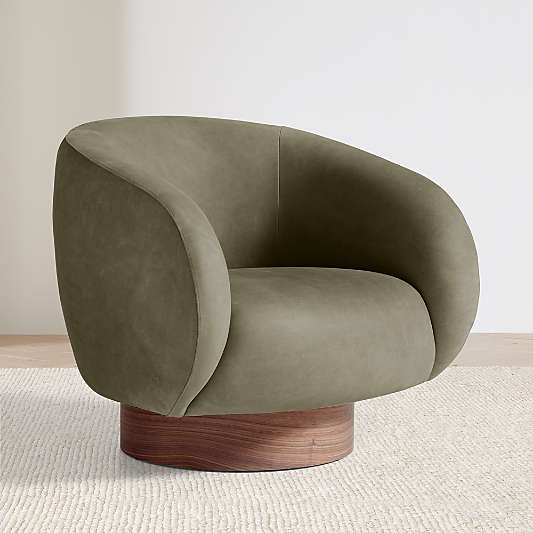 Kessler Leather Swivel Accent Chair