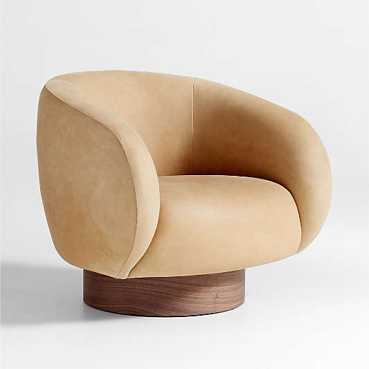 Kessler Leather Swivel Accent Chair