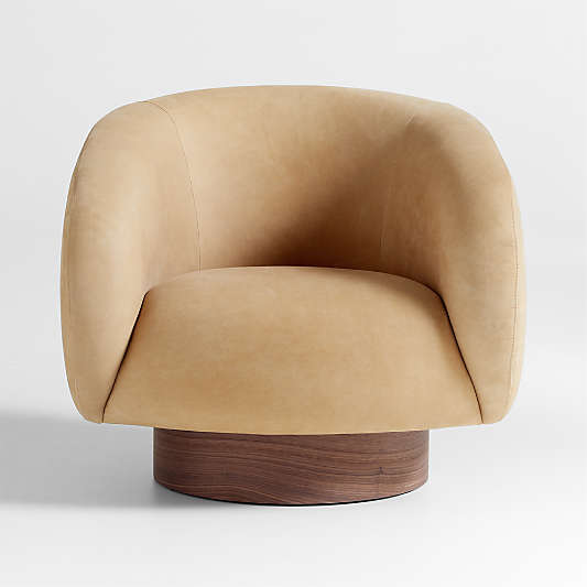 Kessler Leather Swivel Accent Chair