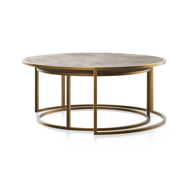 Keya Antique Brass Nesting Coffee Tables