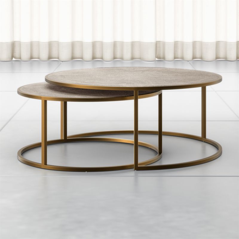 Keya Antique Brass Nesting Coffee Tables