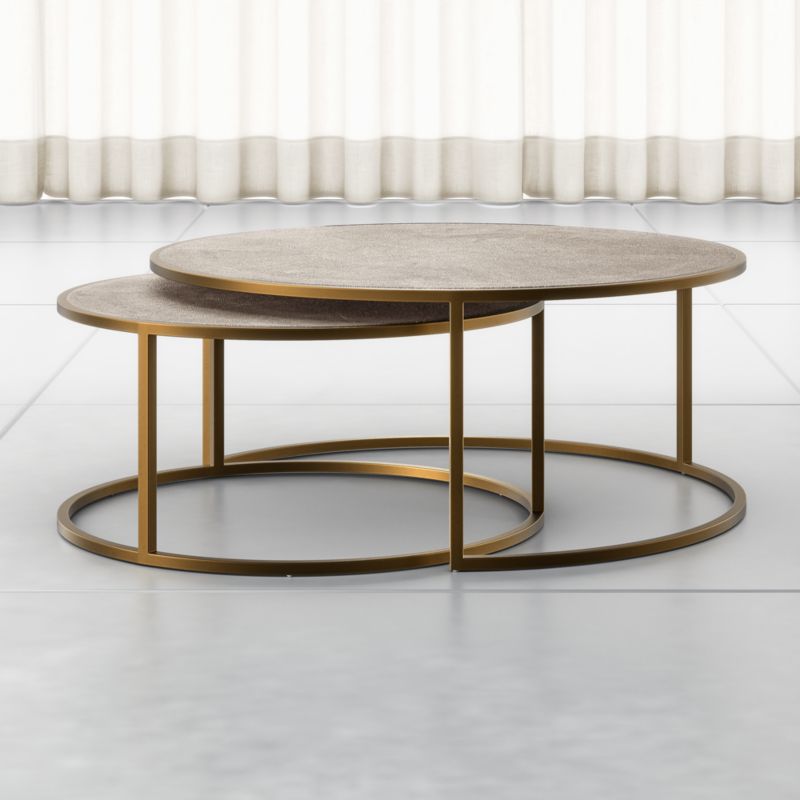 Keya Antique Brass Nesting Coffee Tables