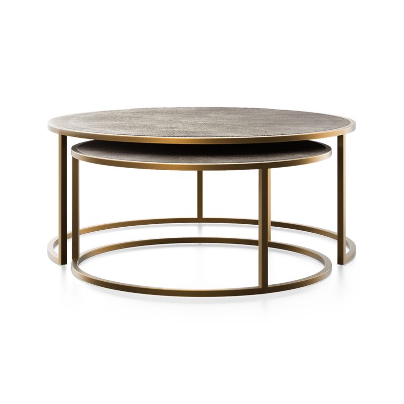 Keya Antique Brass Nesting Coffee Tables