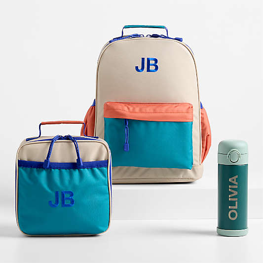 Khaki Colorblock Kids Backpack Bundle