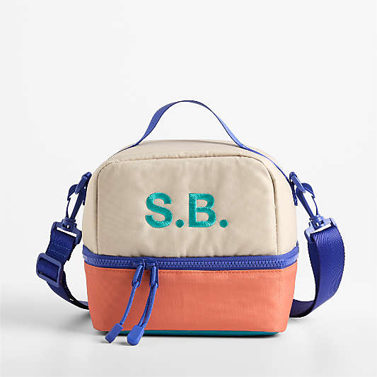 Khaki Colorblock Dual Compartment Soft Insulated Kids Lunch Box