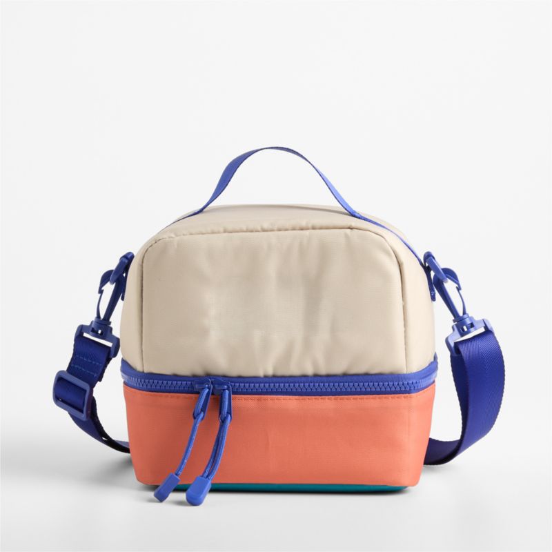 Khaki Colorblock Dual Compartment Soft Insulated Kids Lunch Box - image 1 of 6