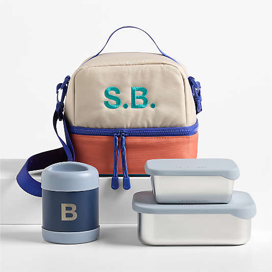 Khaki Colorblock Kids Lunch Box Bundle