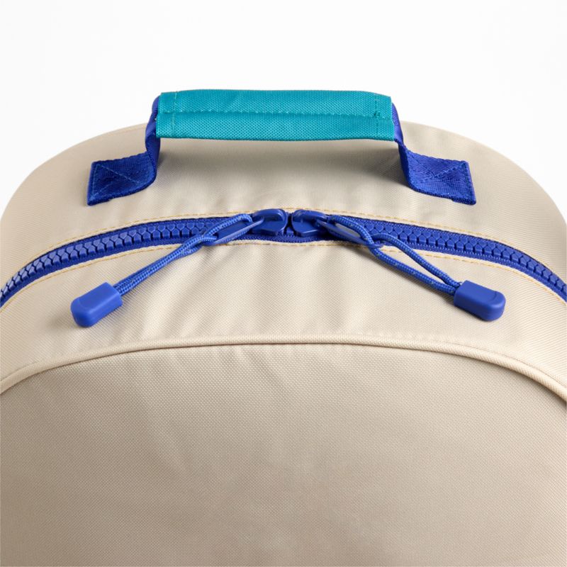 Khaki Colorblock Large Kids Backpack with Side Pockets - image 4 of 9
