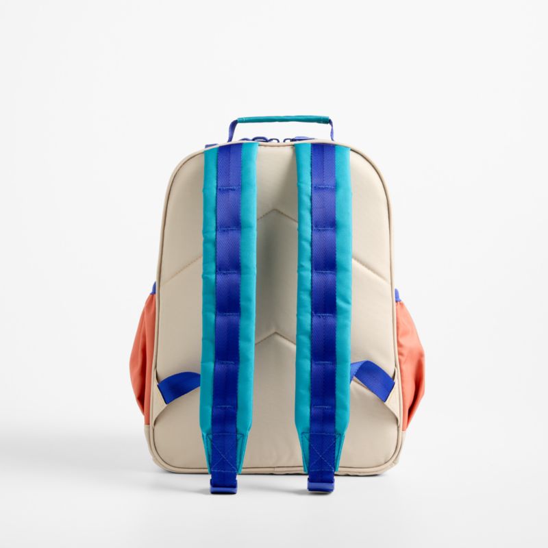 Khaki Colorblock Medium Kids Backpack with Side Pockets - image 3 of 9
