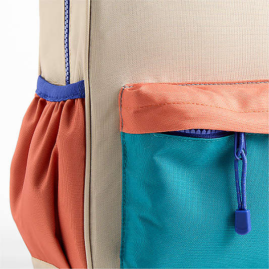 Khaki Colorblock Kids Backpack Bundle