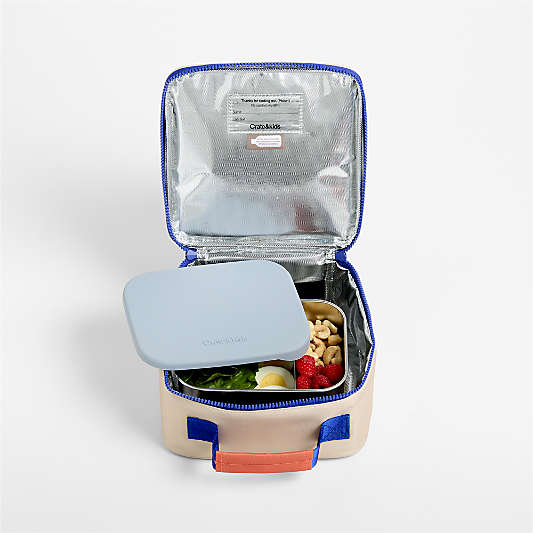 Khaki Colorblock Standard Soft Insulated Kids Lunch Box