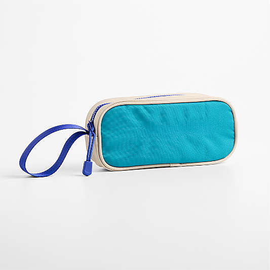 Khaki Colorblock Soft Kids Pencil Case