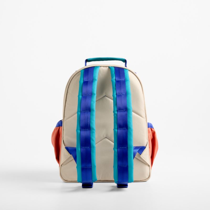 Khaki Colorblock Small Kids Backpack with Side Pockets - image 3 of 8