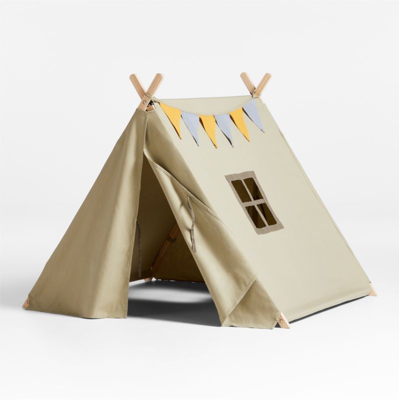 Khaki Green Collapsible Kids Canvas Play Tent - image 4 of 14