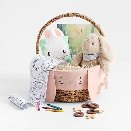 Pink Bunny Kids Easter Basket Bundle