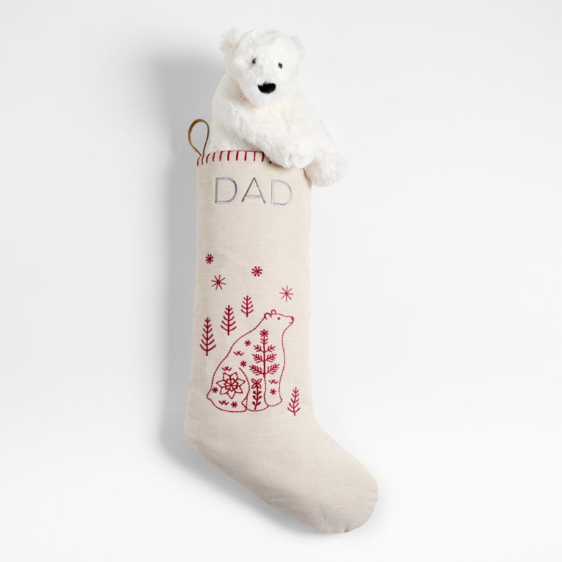 Scandi Heritage Bear Linen Kids Christmas Stocking - image 8 of 10