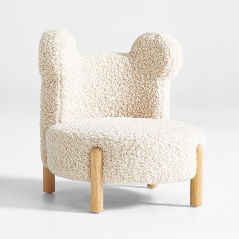 Sherpa Cream White Bear Kids Play Chair - image 13 of 20