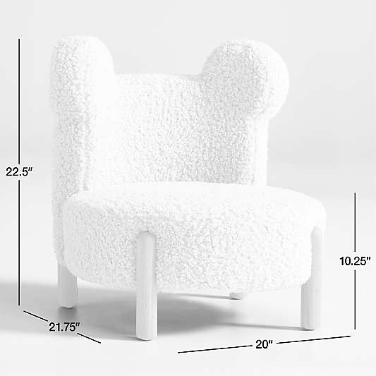 Sherpa Cream White Bear Kids Play Chair