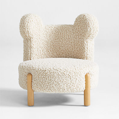 View Sherpa Cream White Bear Kids Play Chair details