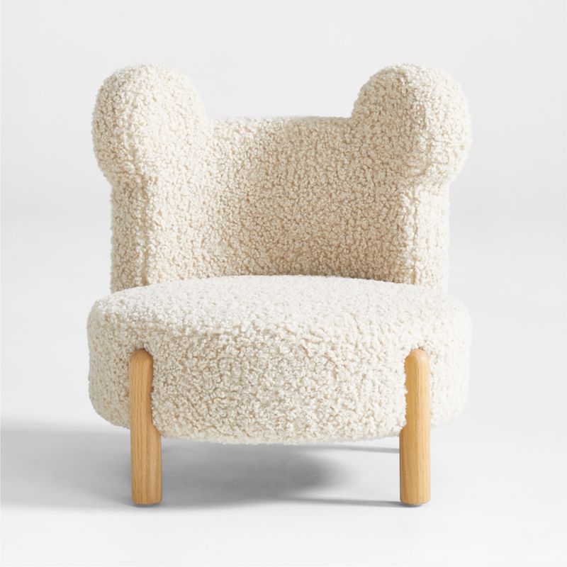 Sherpa Cream White Bear Kids Play Chair