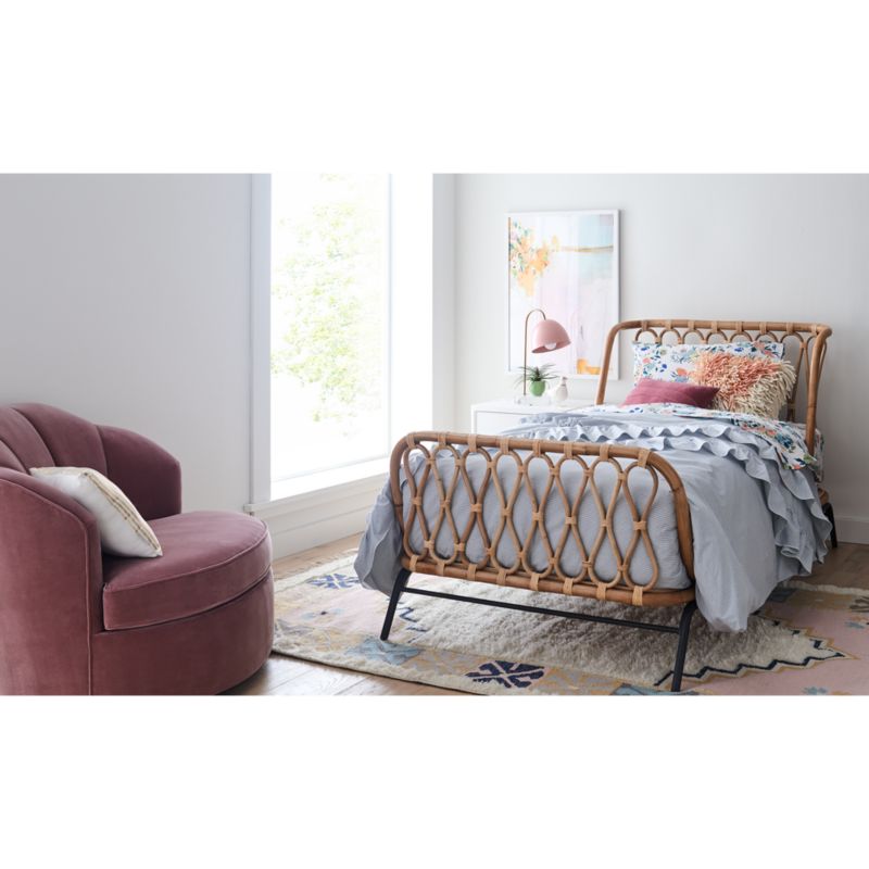 Avery Dusty Mauve Velvet Nursery Swivel Chair - image 5 of 15