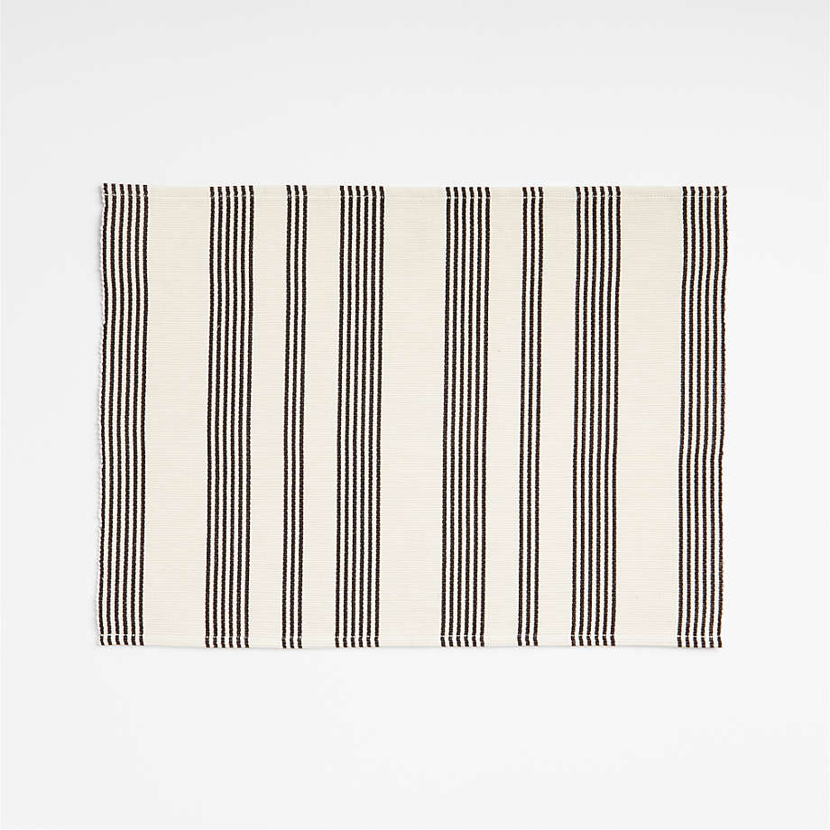 Kikoi Black Stripe Cotton Placemat