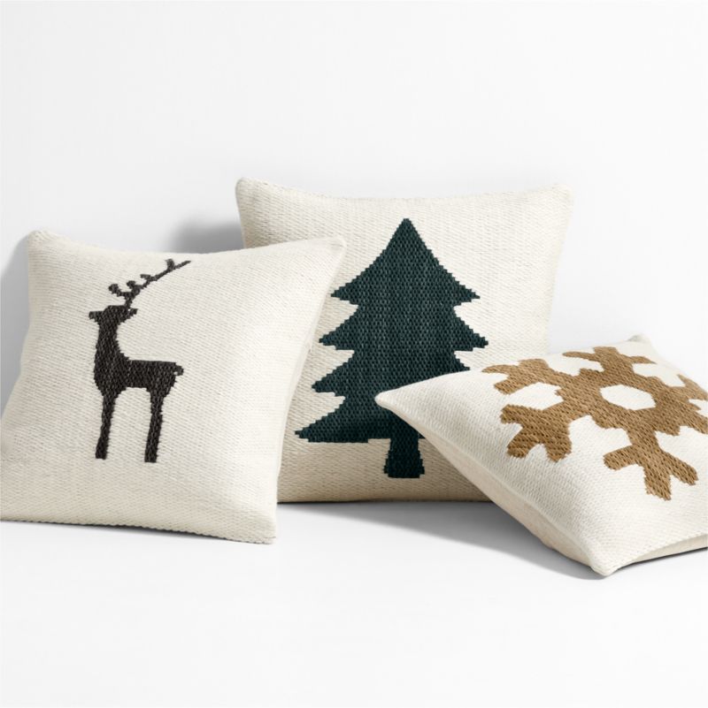 Snowflake Kilim 20"x20" Camel Tan and Arctic Ivory Throw Pillow Cover - image 2 of 7