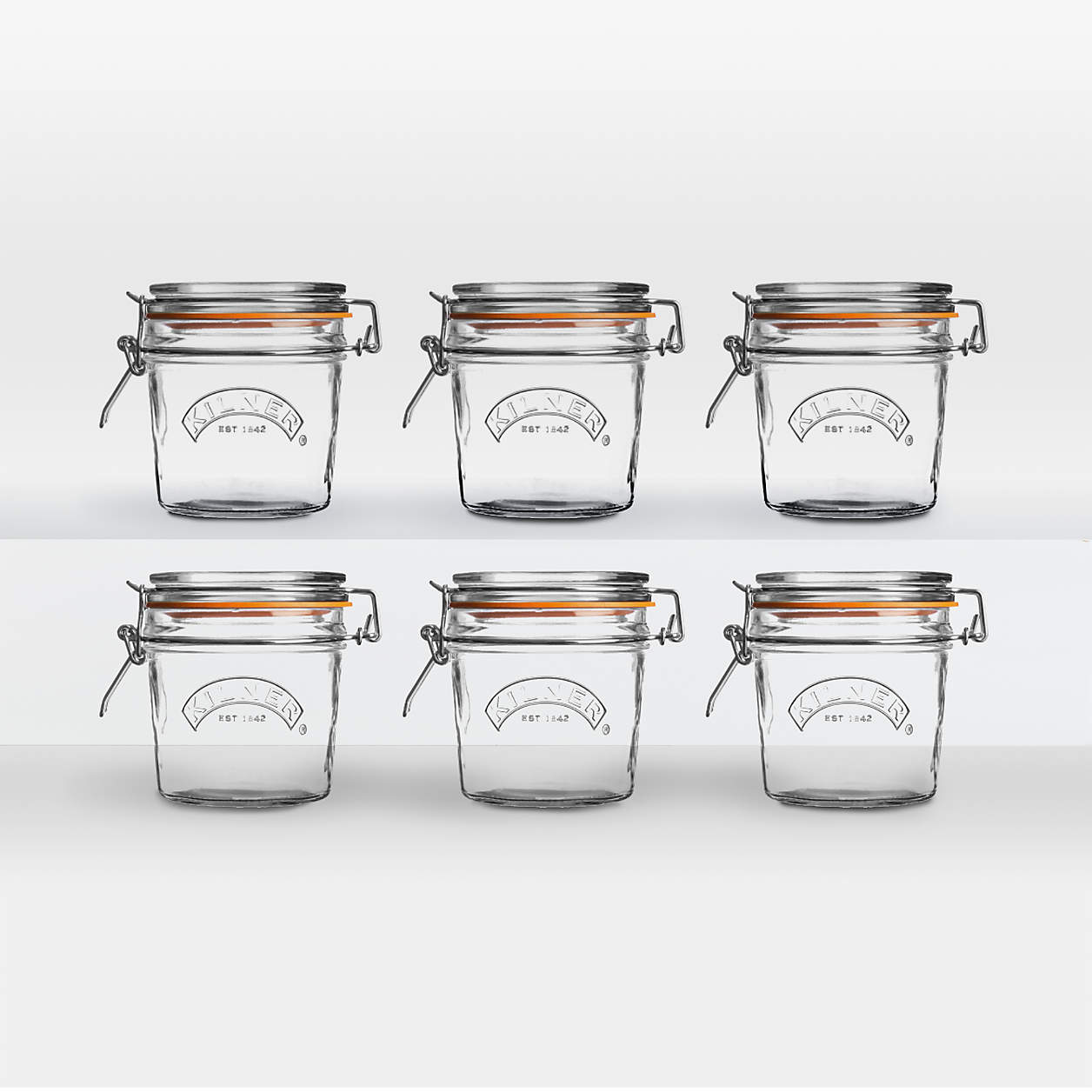 Kilner 12-Oz. Round Clip-Top Jars, Set of 6 | Crate & Barrel