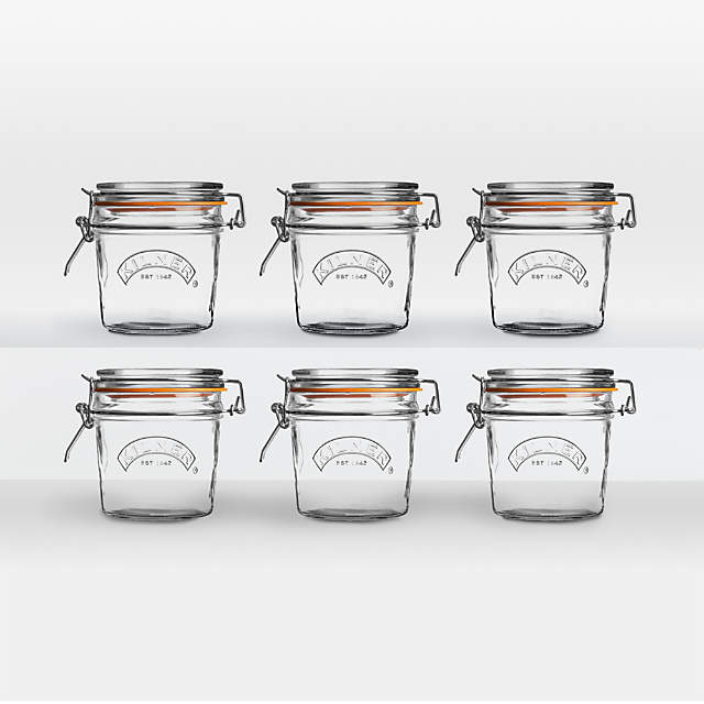 Mini Oval Spice-Herb Jars with Clamp Set of 12 + Reviews | Crate & Barrel