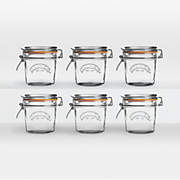 Mini Oval Spice-Herb Jars with Clamp Set of 12