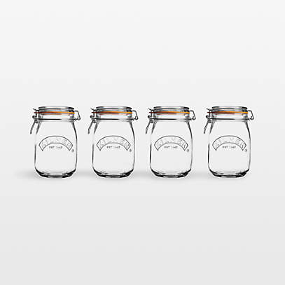 Small Glass Storage Canister with Black Wood Top - Hudson Grace
