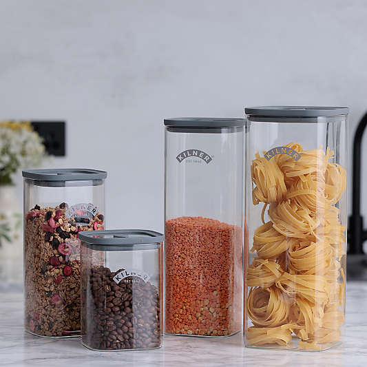 Kilner Fresh Glass Food Storage Canisters, Set of 4