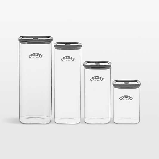 Kilner Fresh Glass Food Storage Canisters, Set of 4
