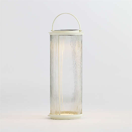 Kimball Large LED White Metal Solar Lantern 22.5"