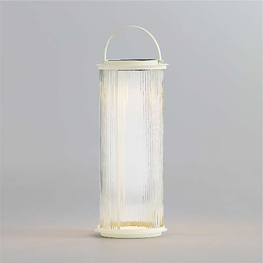 Kimball Large LED White Metal Solar Lantern 22.5"