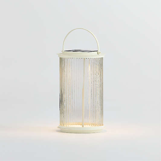 Kimball Small LED White Metal Solar Lantern 14.5"