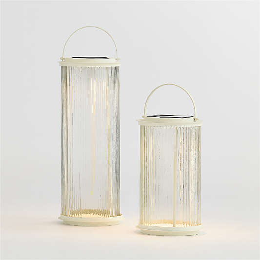 Kimball Large LED White Metal Solar Lantern 22.5"