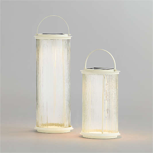 Kimball Large LED White Metal Solar Lantern 22.5"