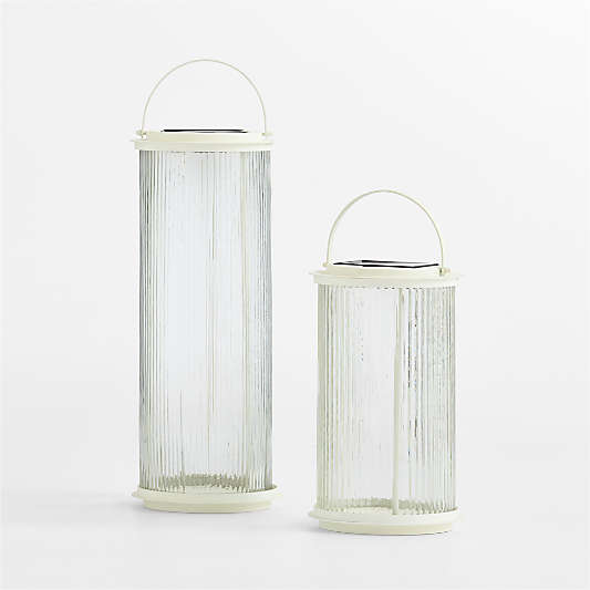 Kimball LED White Metal Solar Lantern